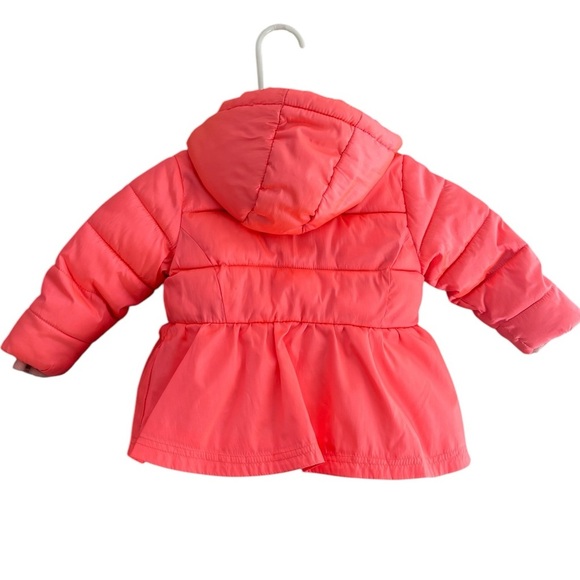 Cat & Jack toddler girl peplum puffer jacket Peach/pink/salmon color 12 months - Picture 7 of 7